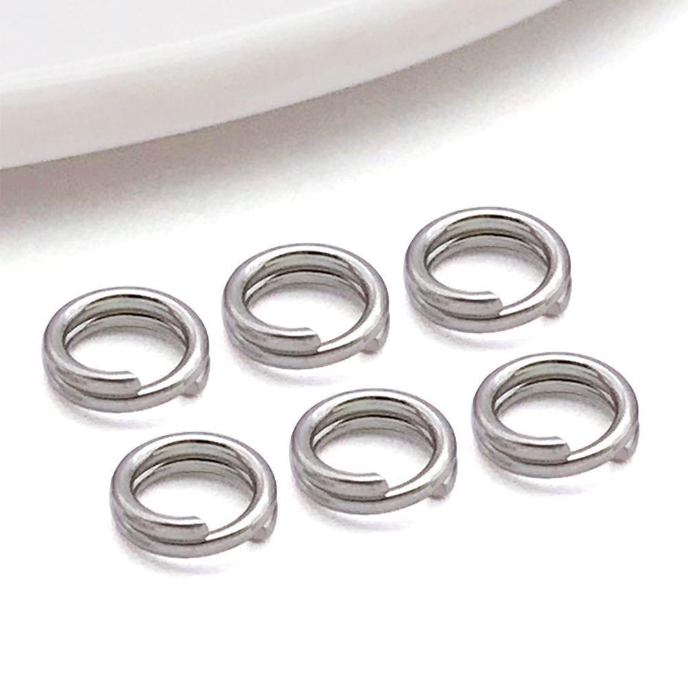 Stainless Steel Double Loop Keyring Pendant Charm for DIY Jewelry