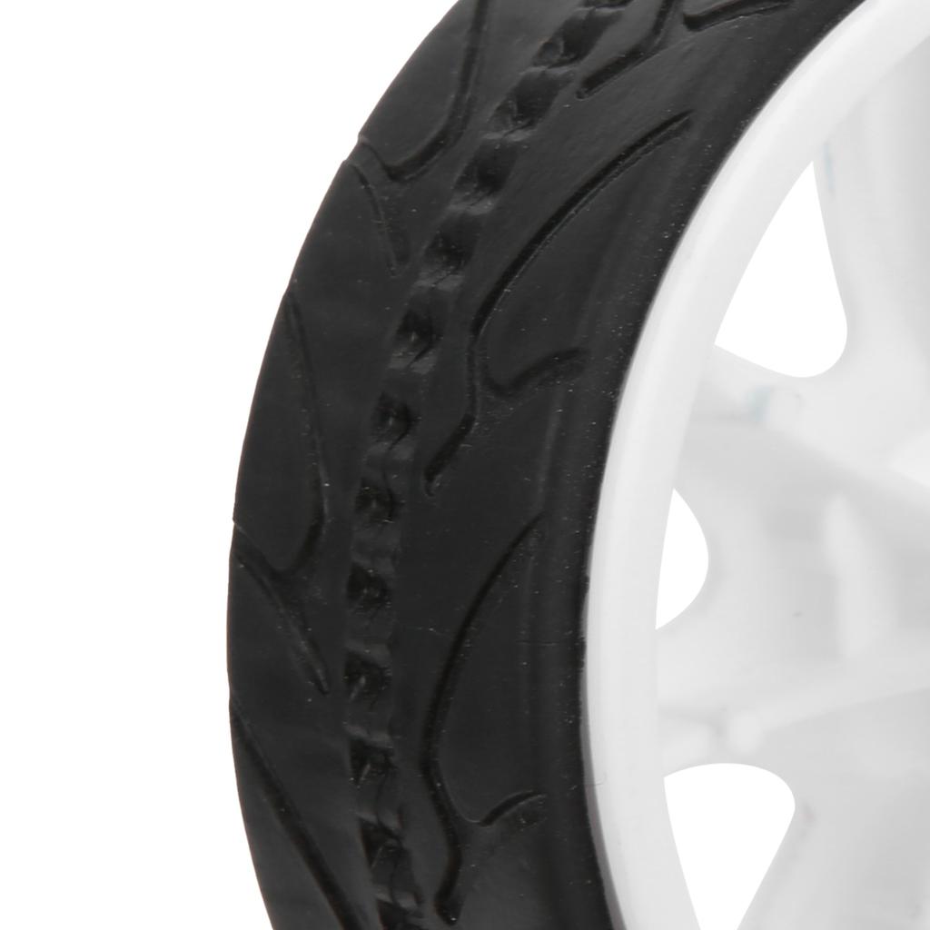 1Celsius10 Racing RC Car Wheel Plastic Wheel Hub with Grooved Rubber RC Car Spare Accessory