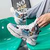 High Top herren Sneakers Schuhe Herbst Plattform Atmungsaktive Graffiti Leinwand Und Pu Mann Schuh Tenis Masculino Zapatillas Hombre