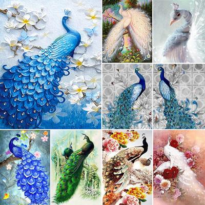 5D DIY Runde Diamant Malerei Tier Diamant Stickerei Pfau Kreuzstich Kit Strass Mosaik Bild Home Dekoration Geschenk