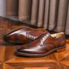 Business Men'S Shoes Brock Leather Shoes First Layer Cowhide Casual Shoes British Style Men'S Gentleman Shoes Lace-Up Leather Shoes Men
