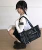 Noven One Side Strap Double Pocket Leather Shoulder Bag