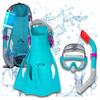 Tauchset: Maske mit Schnorchel, Schwimmbrille + Flossen