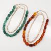 Colorful Stone Beaded Necklace Women's Clavicle Holiday Banquet Jewelry Gift