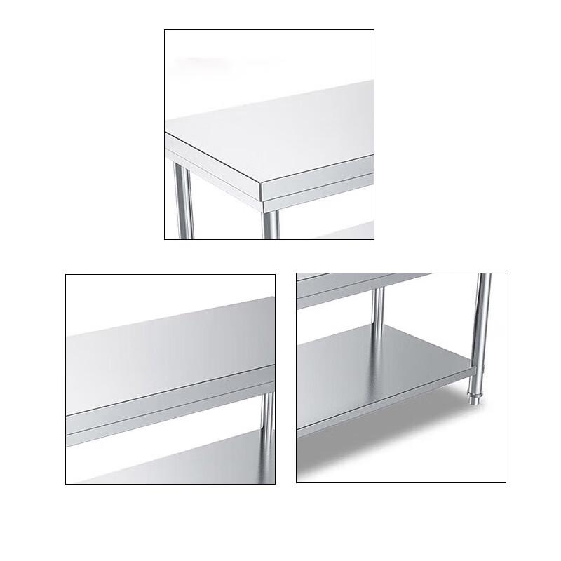 Commercial 201 Stainless Steel Double-Layer Workbench