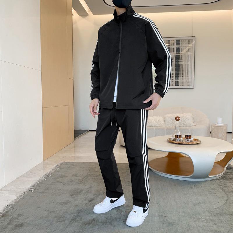 Pánská retro tepláková bunda se třemi pruhy a stojáčkem