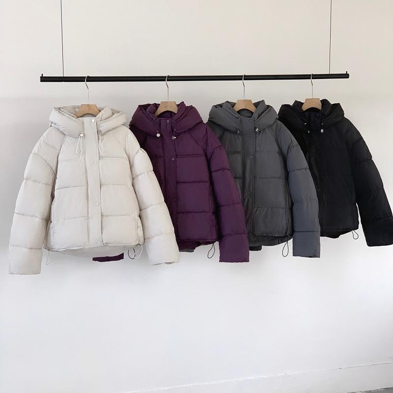 Super soft puff cloud cotton-padded coat for women's short, small and thin turtle back bread coat, thickened cotton coat.