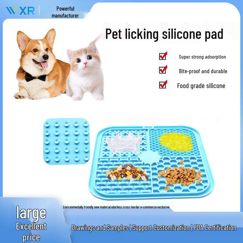 Silicone Pet Lick Pad & Slow Feeder Placemat with Suction Cups