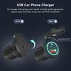 Car Charger with Spring Cover Dual Port USB Type C QC3.0 IP66 Waterproof Charger Adapter for Motorcycles SUV RV
