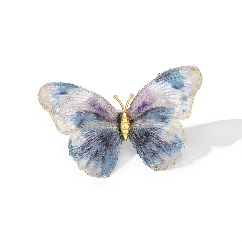 Exquisite Bestickte Schmetterlingsbrosche High-End Damen Elegant Retro Insekten-Corsage High-End Design Anstecknadel Anzugzubehör Anime-Pins