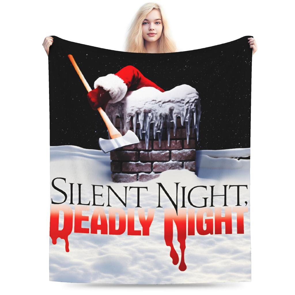 Silent Night Deadly Night 2025 Plush Blanket Kids Adult  Flannel Throw Blanket For Living Room Soft Warm Quality Bedspread