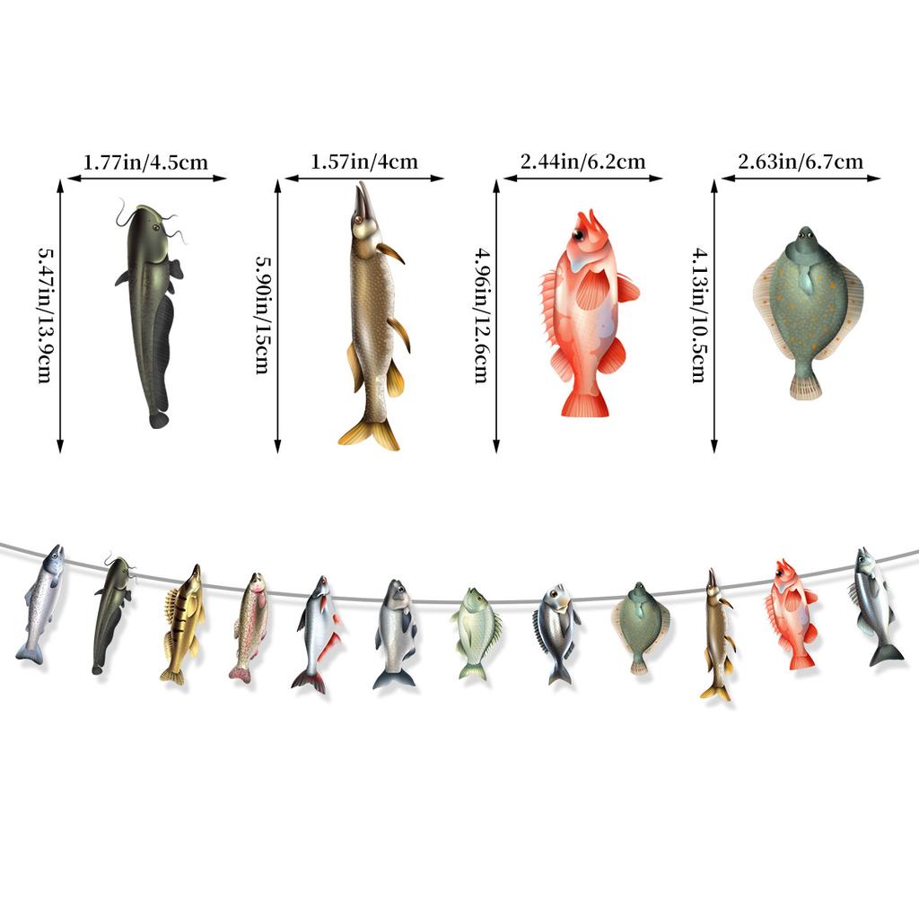 Retirement Fishing Theme Birthday Party Decoration La Flag Latte Cake Plug-In Set Custom Handmade