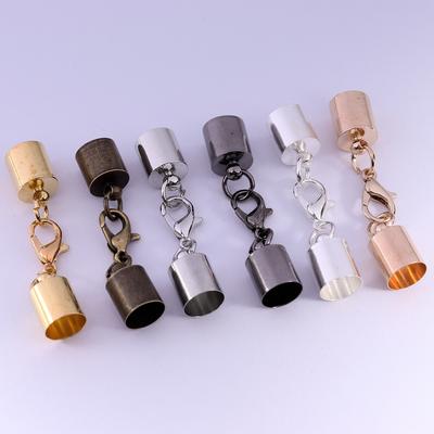 10 stuks/partij Leren Koord Armband Kreeftensluitingen Haken 2,5 3 4 5 6 7 8 9 10 mm Krimp Eind Tip Dopjes Connectoren Voor DIY Sieraden Maken
