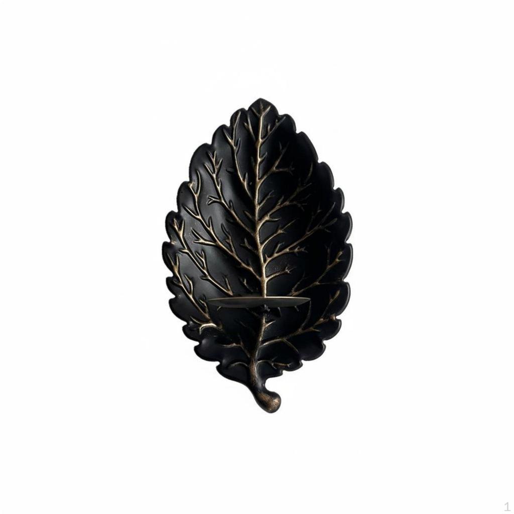 Metall Blatt Kerzenhalter Handbemalt Form Wandleuchter Multifunktional Retro Montiert