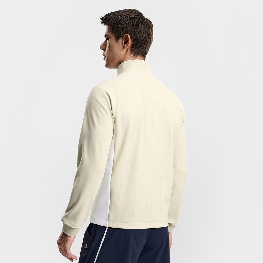 FILA Tennis Minimalist Classic Sports Tennis Style Casual Comfortable Versatile Knitted Jacket Men jackets Apricot A11M613511FBG