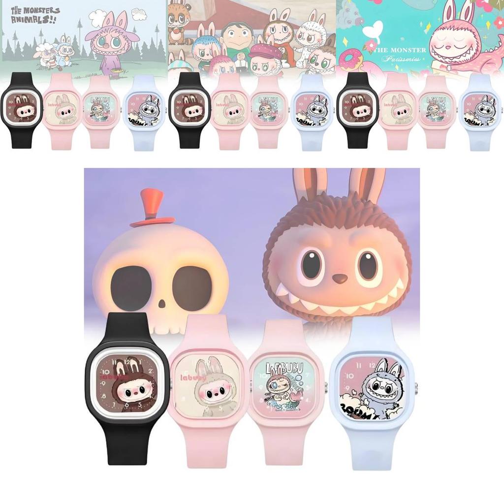 Trendy Dětské hodinky s kresleným motivem Bubble Mart Vysoce kvalitní měkký silikonový řemínek