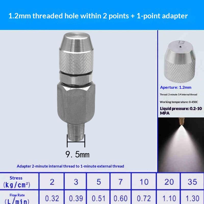 0.6 0.8 1.0 1.2 1.5 2.0Mm Hole Stainless Steel Nozzle Adjustable Steam Volume For Fog Cannon Machine 1/8' 1/4' 3/8' 1/2'
