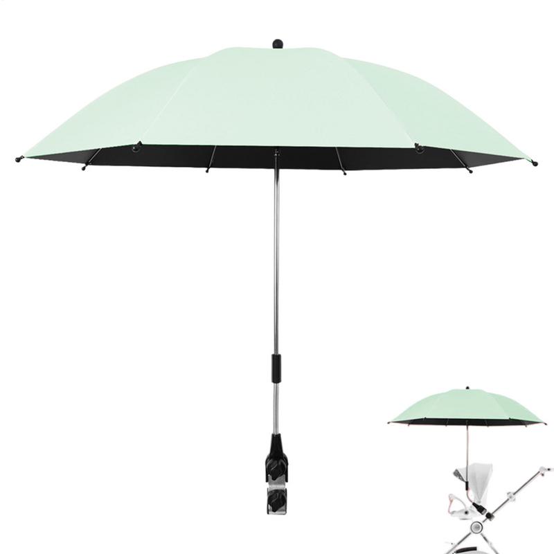 Umbrella For Stroller Foldable Wheelchair Parasol With Clamp Portable Travel Supplies Pushchair Attachment For Outdoor