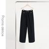 Shetu Damen locker weiter Bein Faltenbund Jeanshose