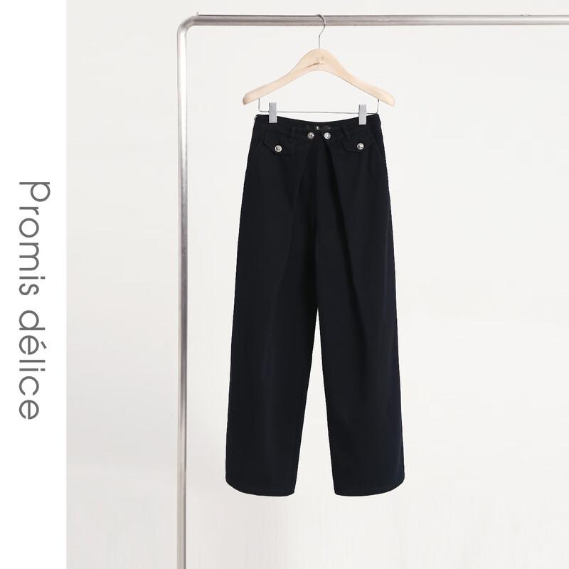 Shetu Damen locker weiter Bein Faltenbund Jeanshose