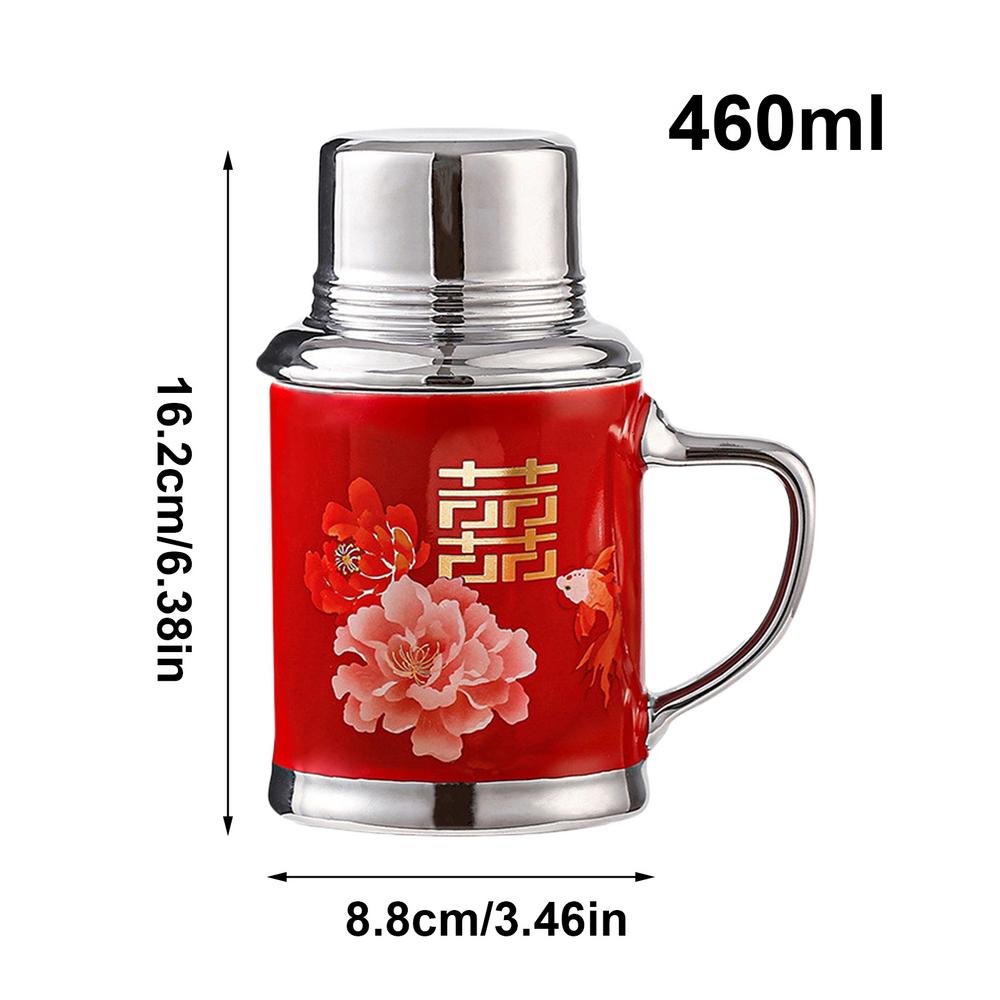 

Керамическая кружка для чая Китайская винтажная кружка 460 мл Ностальгический чайник с крышкой Креативная свадебная кружка на день рождения Чашка для воды для женщин мужчин пар белый