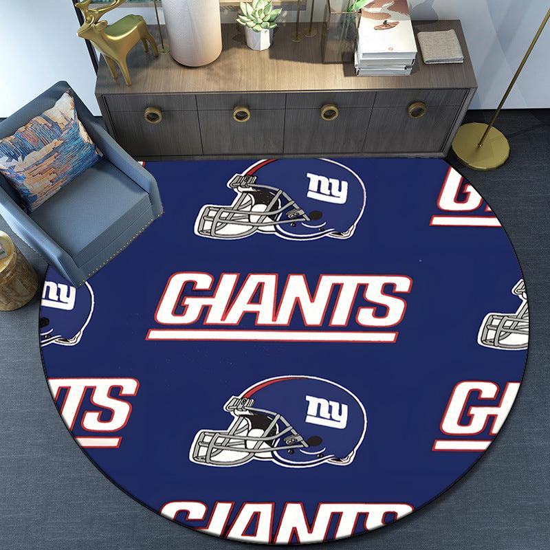 New York Logo Round Rug for Livingroom,Bedroom, Palyroom, Chair Rug, Area Rug, Circle Carpet, Large Size Fan Christmas Gift