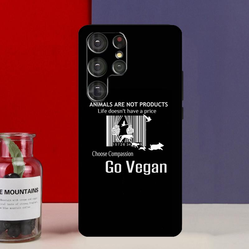 GO VEGAN Funda Case For Samsung Galaxy S25 Ultra S9 S10 S20 S21 S22 Plus S23 Ultra S24 FE Phone Cover