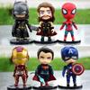 6pcs/set Marvel Avengers Black Panther Thanos Ironman Spiderman Captain American Hulk Figure Model Toys Birthday Gift