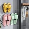 2pcs Slipper Rack Self-adhesive No Punching Bathroom Slipper Hook Toilet Drainage Rack Wall Mounted Storage Shoe Drying Rack