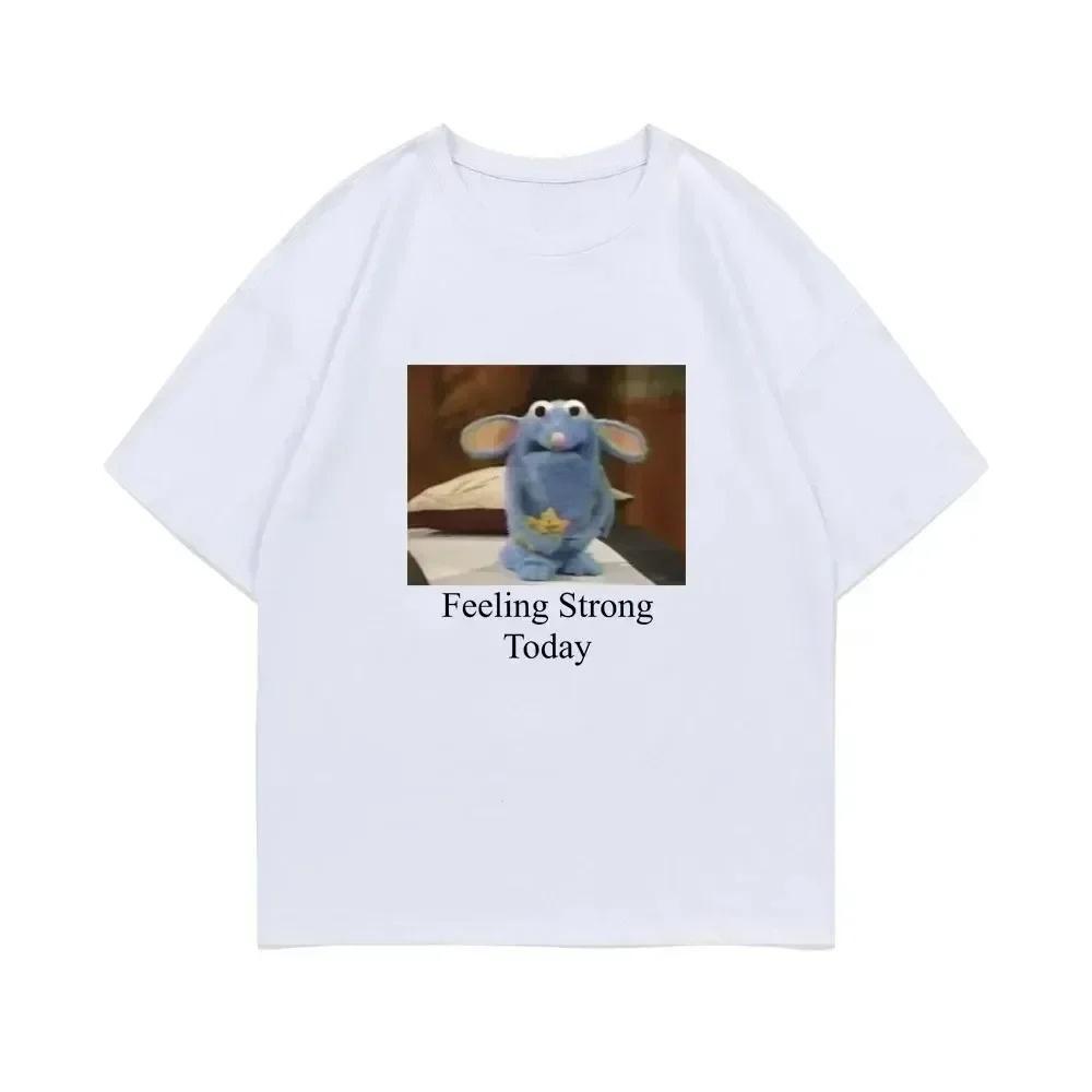 Cute and interesting mouse letter printed pattern Tshirt for summer casual fashion round neck short sleeved Womens Tshirt S