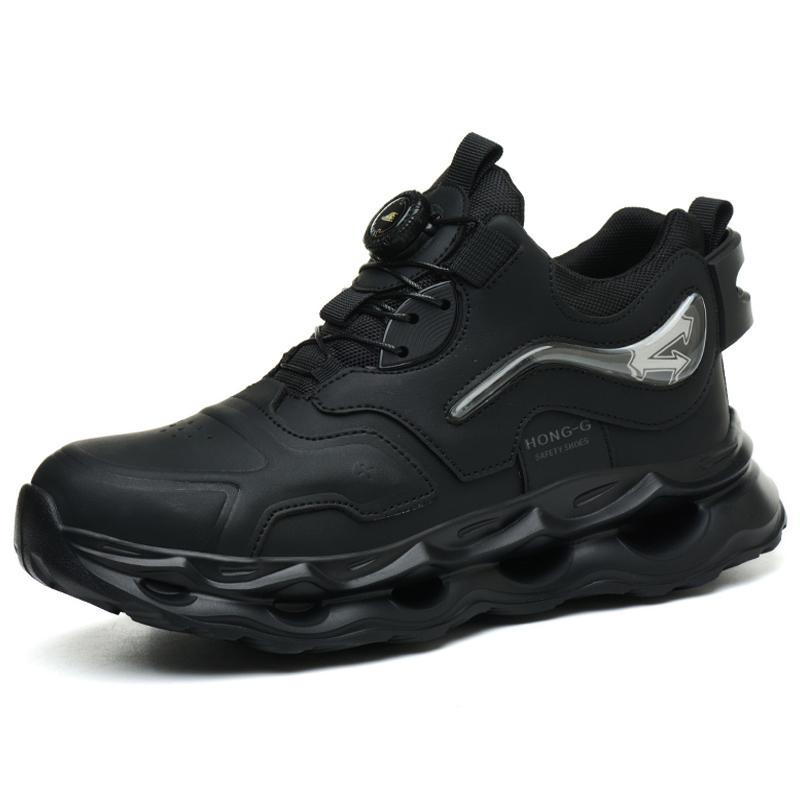 

Waterproof Work Shoes For Men Anti-smash Anti puncture Safety Shoes Men boots Rotating Button Indestructible Shoes Male Sneakers 38