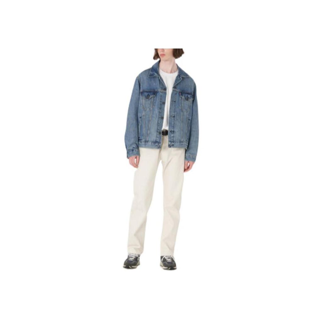 Levis Solid Color Button-Up Long Sleeve Denim Jacket Men Jackets Blue 77380-0058