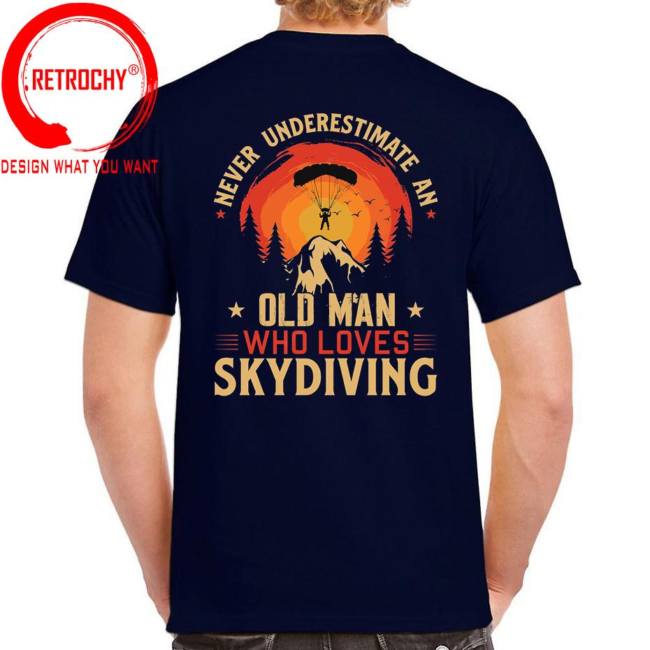 Vintage Retro Never Underestimate An Old Unisex Who Loves Skydiving T Shirt Unisex Unisex for Dad Birthday Gift Sky Diver Skydive Tshirt