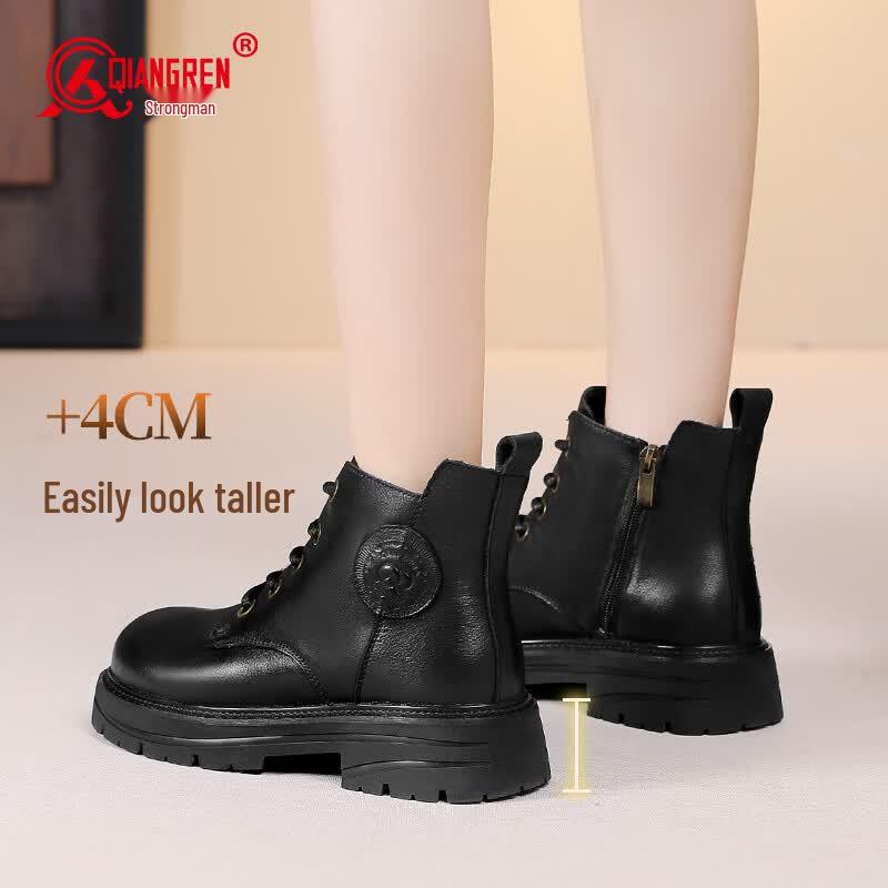 Jihua 3515 Women's Wool-Lined Winter Leather Boots