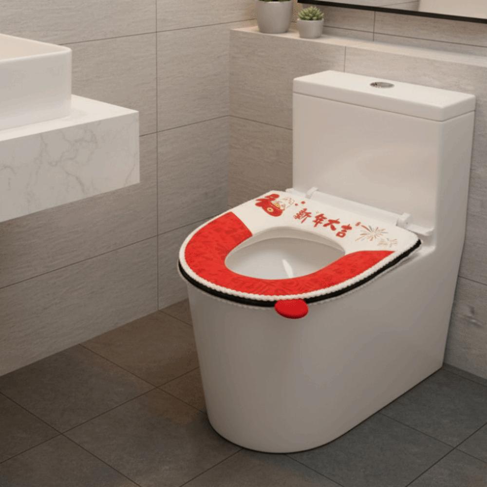 Warm Toilet Seat Cover Cartoon Washable Toilet Cushion Removable Toilet Seat Cushion  Bathroom
