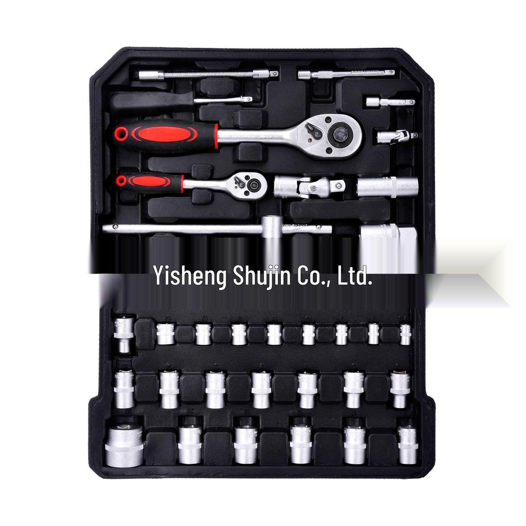 Multifunctional Aluminum Ratchet Wrench Set with 187-10 Box Sockets, Fly Hardware Tools, Large, Medium, Small.
