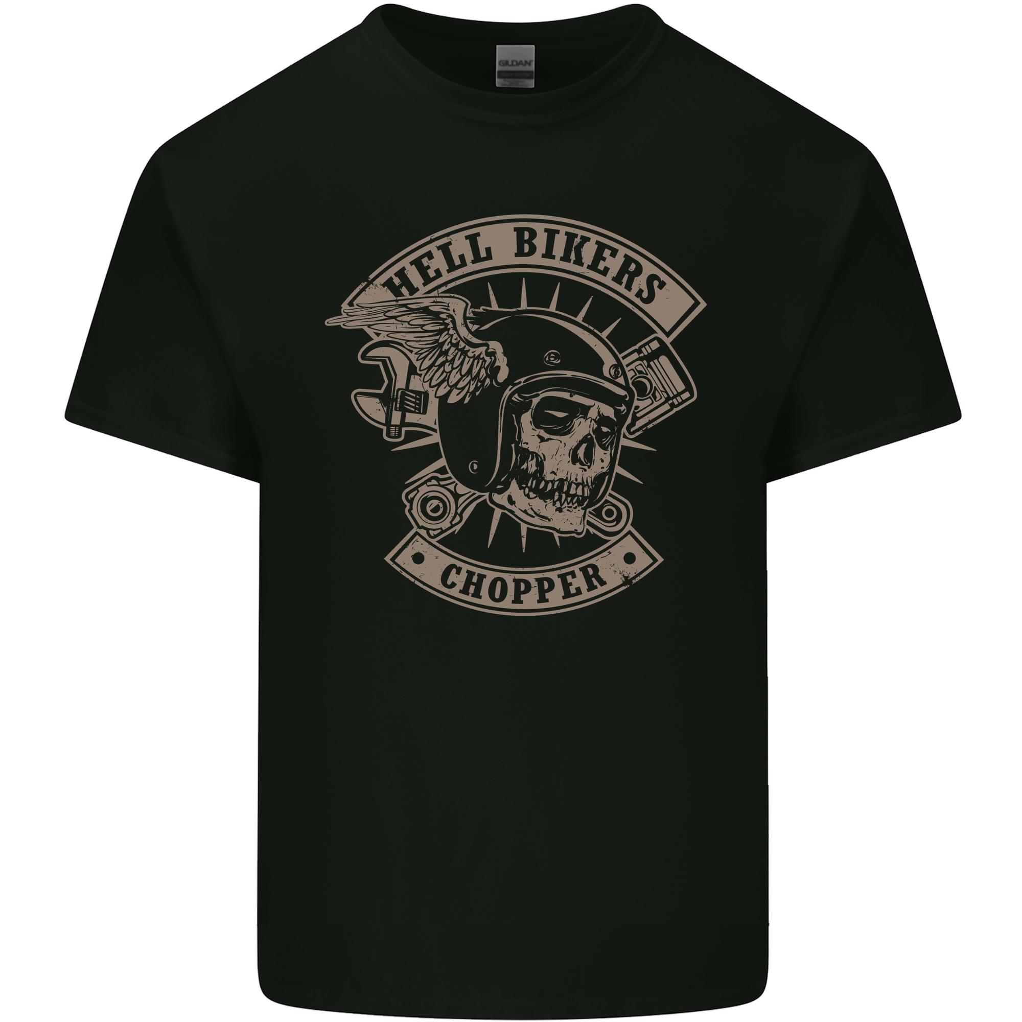 Hell Bikers Chopper Biker Skull Motorcycle Unisexs Light Cotton TShirt S