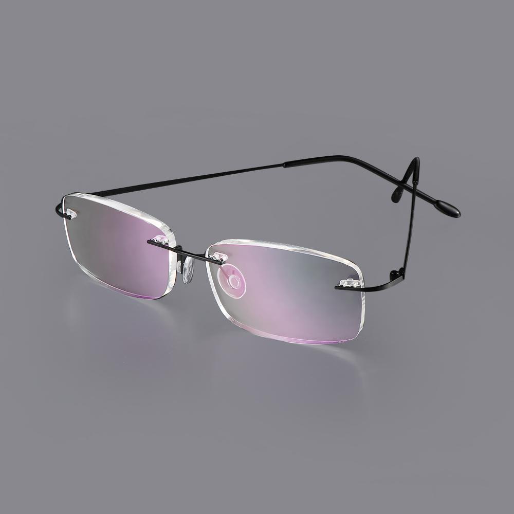 Ultraleichte TR90 Memory Titan Randlose Lesebrille Damen Altersweitsichtbrille