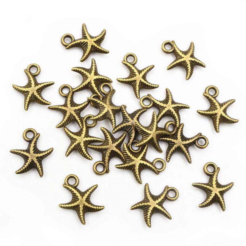 

16x13mm 20pcs Antique Silver Plated Bronze Plated Starfish Handmade Charms Pendant:DIY for bracelet necklace