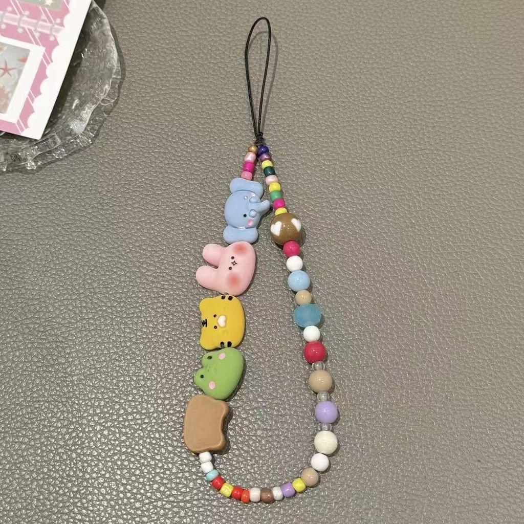 Dopamine Cartoon Animal Phone Lanyard: Colorful Anti-Lost Wrist Strap with Pendant for Women