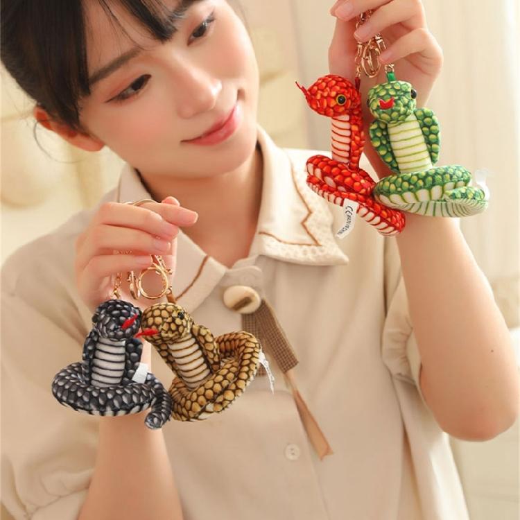 Handmade Lovely Snake Plush Keychain Charm Pendant Craft with Sturdy PP Cotton for Soft and Comfortable Feel Use