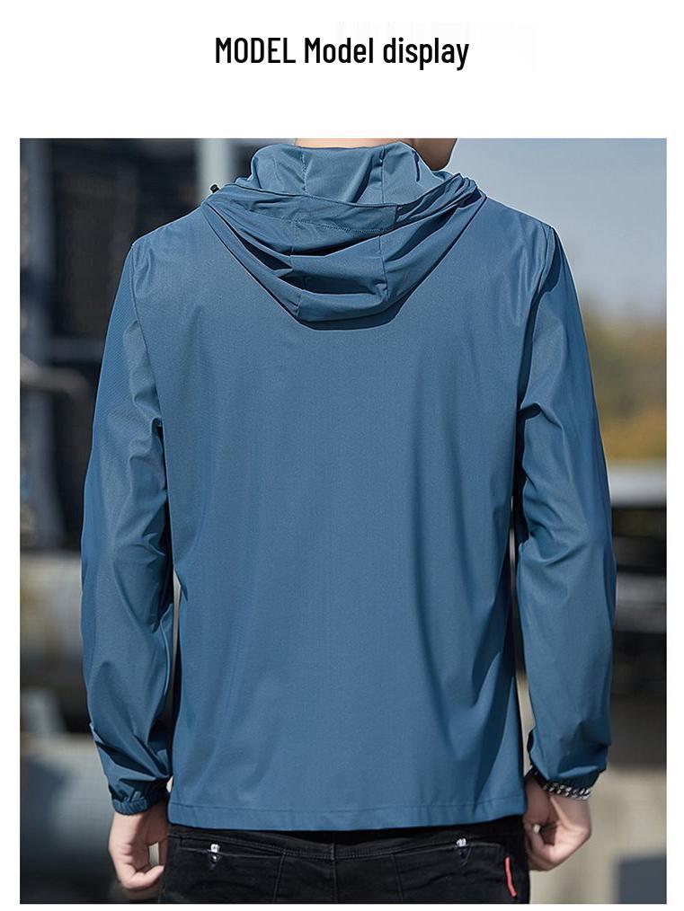 Men's Ultra-Thin Hooded Sun Protection Jacket for Summer Outdoor Sports & Fishing
