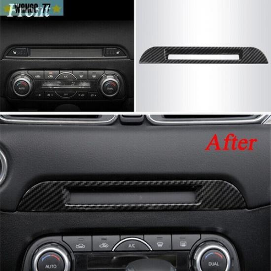 For Mazda CX-5 CX5 2017-2024 Carbon Fiber Center Console Seat Heater Cover Trim