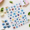 Seashell Blue Star Nail Art Stickers: Cute, Thin, Durable Five-Pointed Star Fingernail Decorations