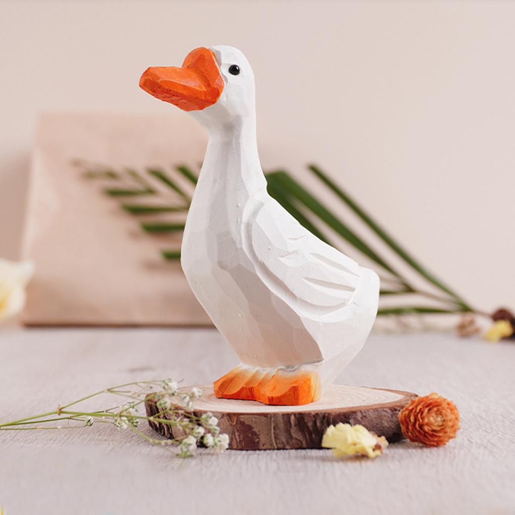 Wood Duck Toy Handmade DIY Desktop Decorations Exquisite Wear-resistant Portable Children Plaything Cute Animal Toys for Outdoor