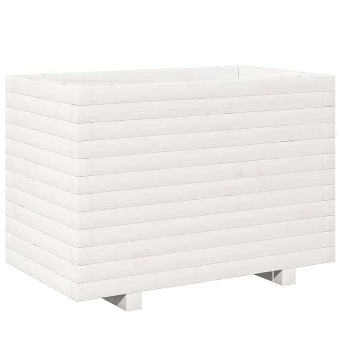 VidaXL Planter White 70x40x49.5 Cm Solid Pine Wood, Outdoor Planter, Flower Box, Plant Box, Planter 847369