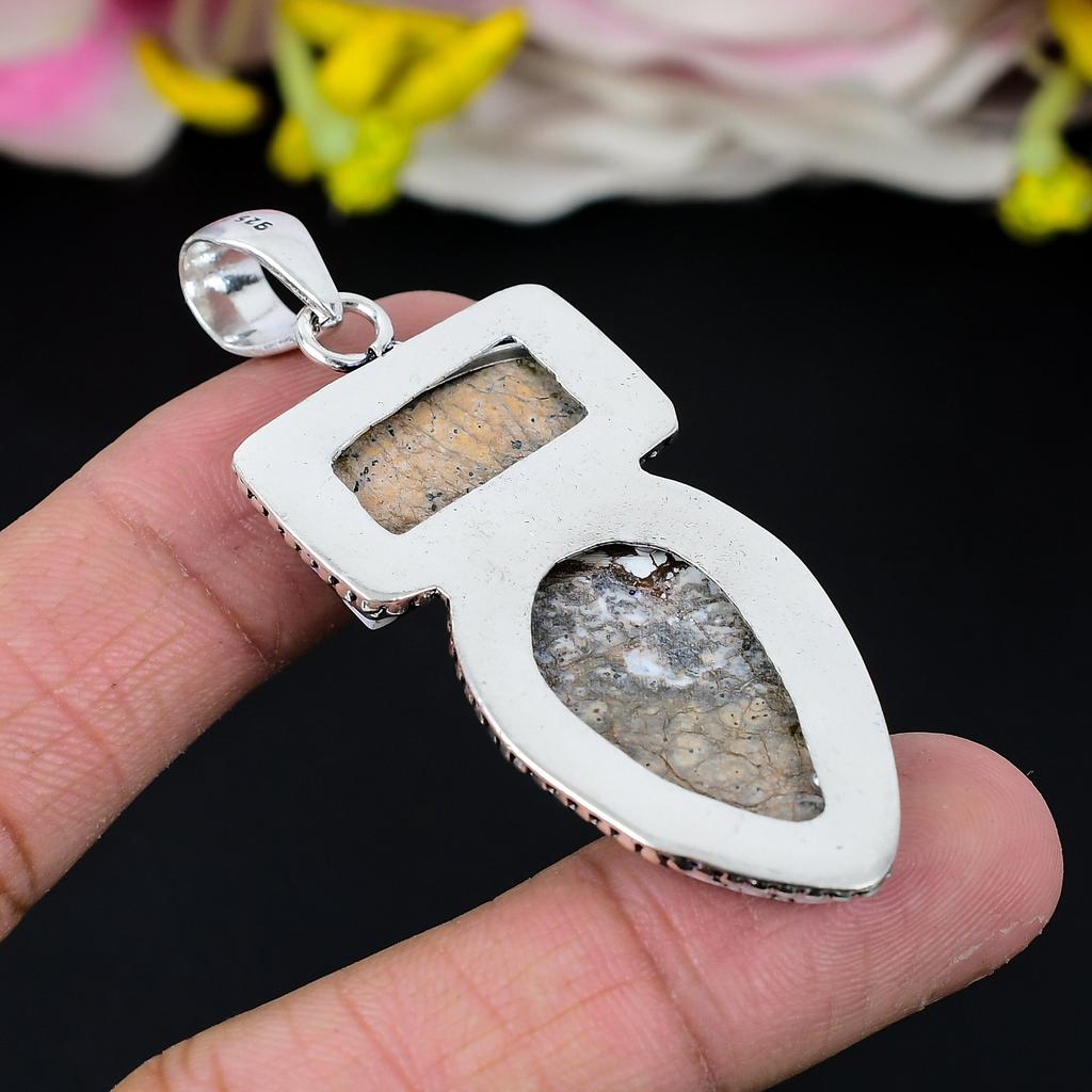 Wild Horse Gemstone Handmade 925 Sterling Silver Jewelry Pendant 2.56" KG-281