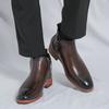 Fashion Fashion Brand Men's Autumn Comfortable Pointed Chelsea Leather Boots Retro Style Men's Side Zipper Breathable Casual Short Boots