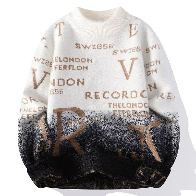 

Men s Trendy High Neck Solid Color Sweater - Autumn & Winter Casual Knitwear Pullover Medium чорний