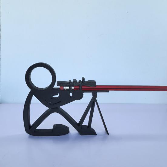 3D-gedruckter Stifthalter mit Linienfigur, Schreibtisch-Bleistiftständer, Krieger-Linienkunstfigur für Heim- und Büro-Schreibtischdeko, Studenten, Spieleliebhaber